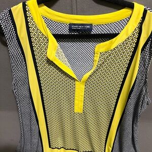 Jones New York Vibrant Yellow and Black Blouse Lot 24